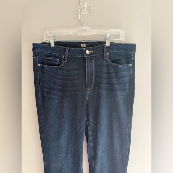 Paige High Rise Bell Canyon Wide Leg Jeans Women’s SZ 32 Dark Wash Boot Cut - Picture 2 of 11